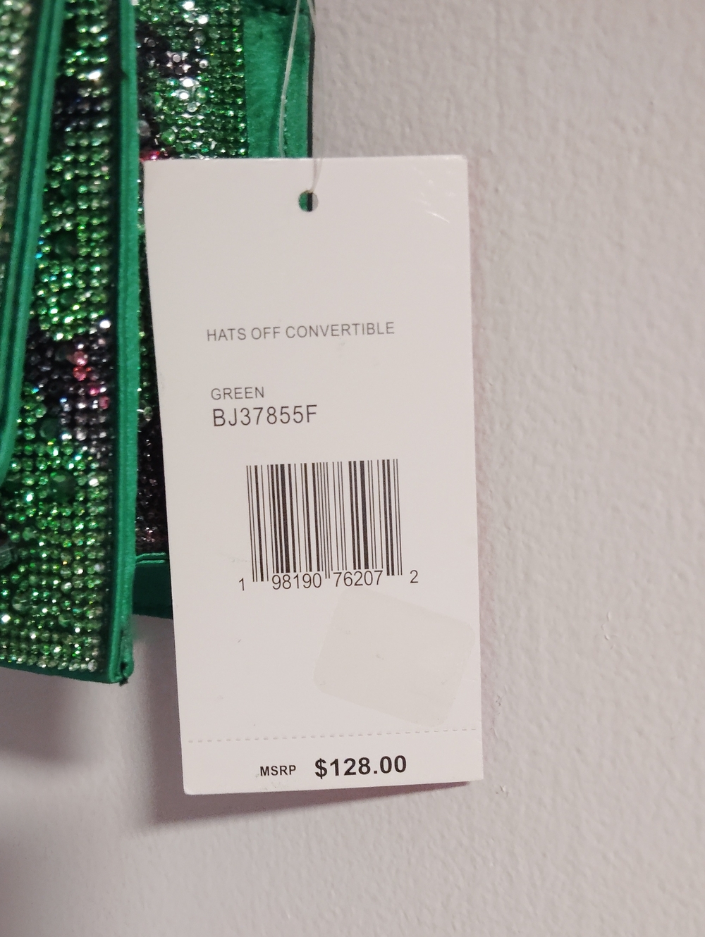 Betsey Johnson Witch Hat Crystal Embellished Green Crossbody Bag - Picture 4 of 8